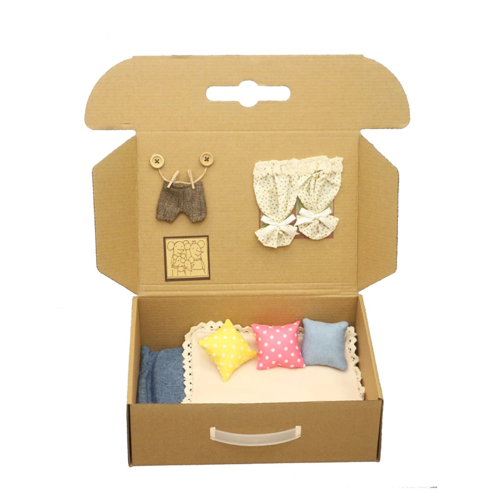 Schattige Knuffel Muis Familie – Pluche Poppen voor Poppenhuis 3+