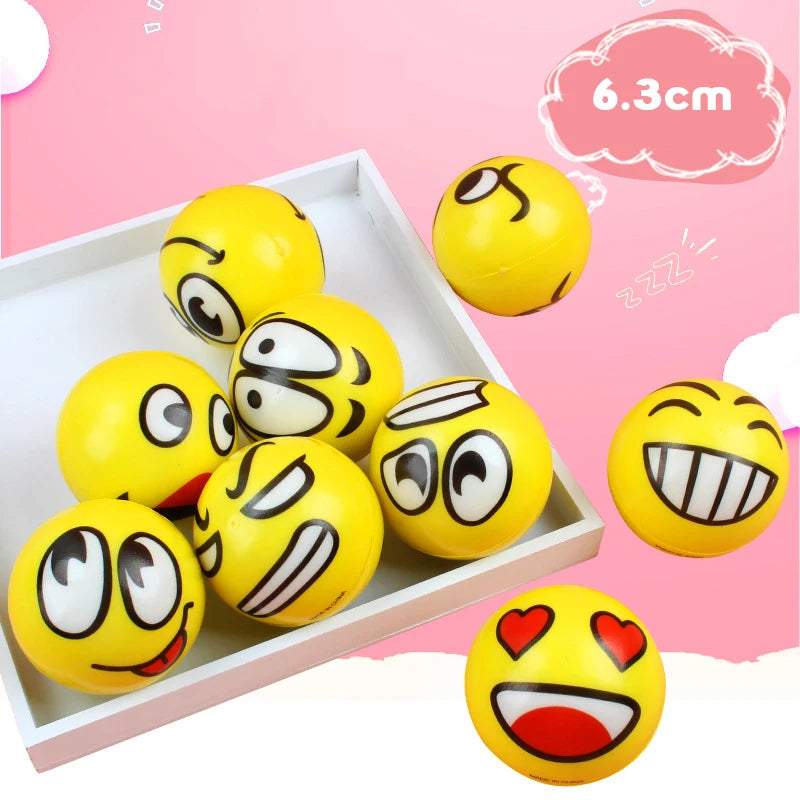 Set van 6 Glimlach Stressballen – Ontspanning & Plezier voor Kinderen