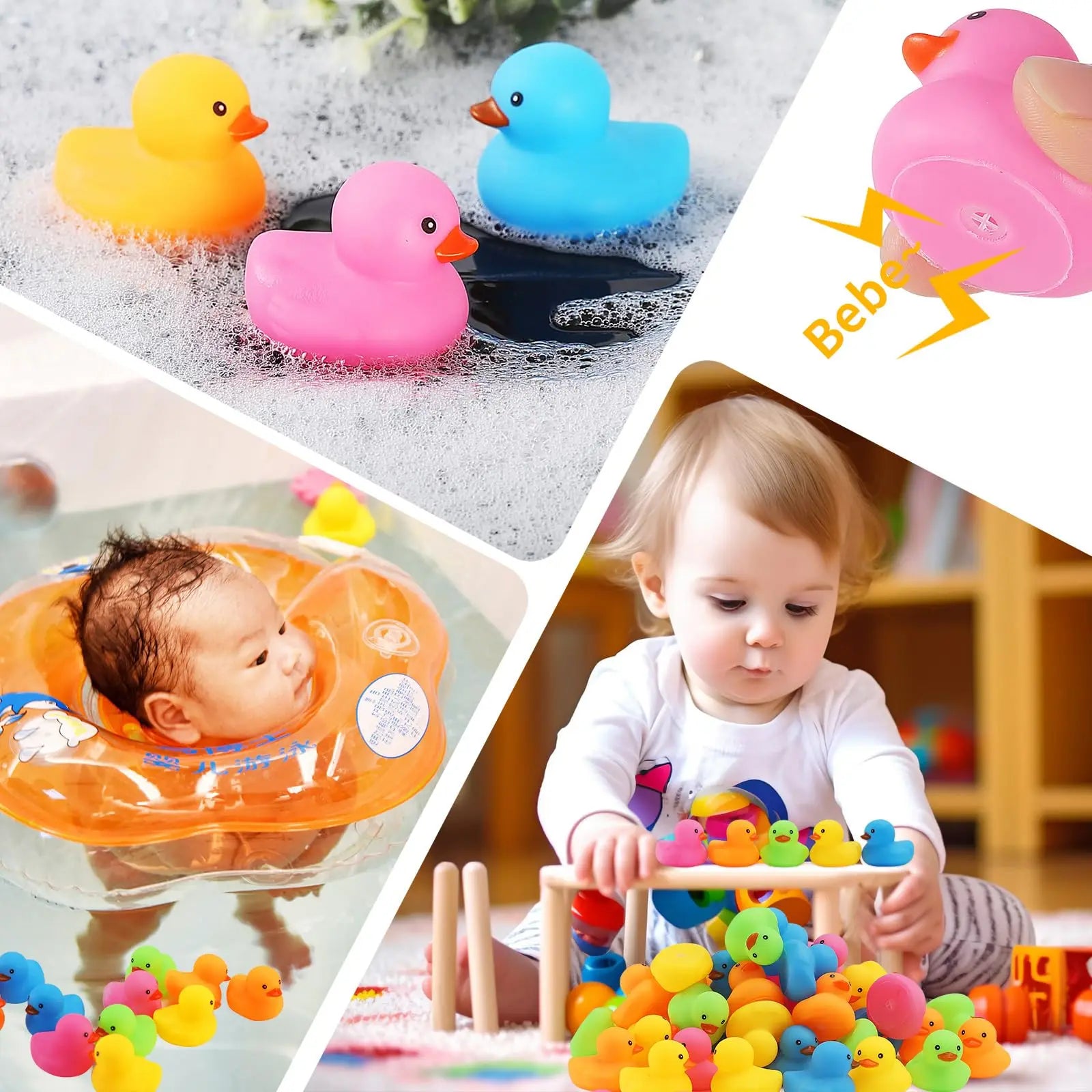 Mini Badeendjes – Set van 50/100/150 Kleurrijke Drijvende Eendjes