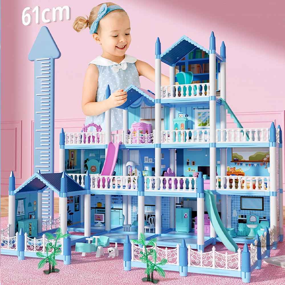 DIY 3D Poppenhuis Set – Cartoon Miniatuurhuis voor Kinderen 3+