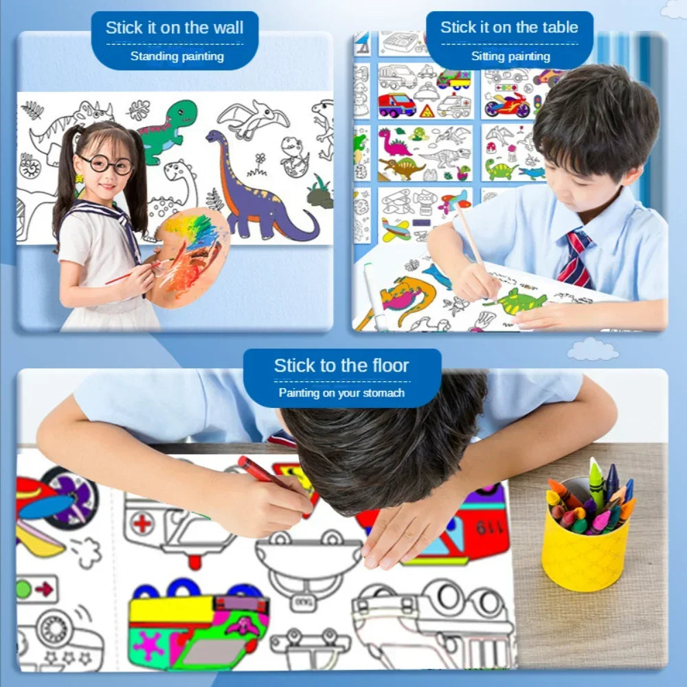 Tekenrol Kinderen 3m โ Graffiti DIY Knutselset met Stickers