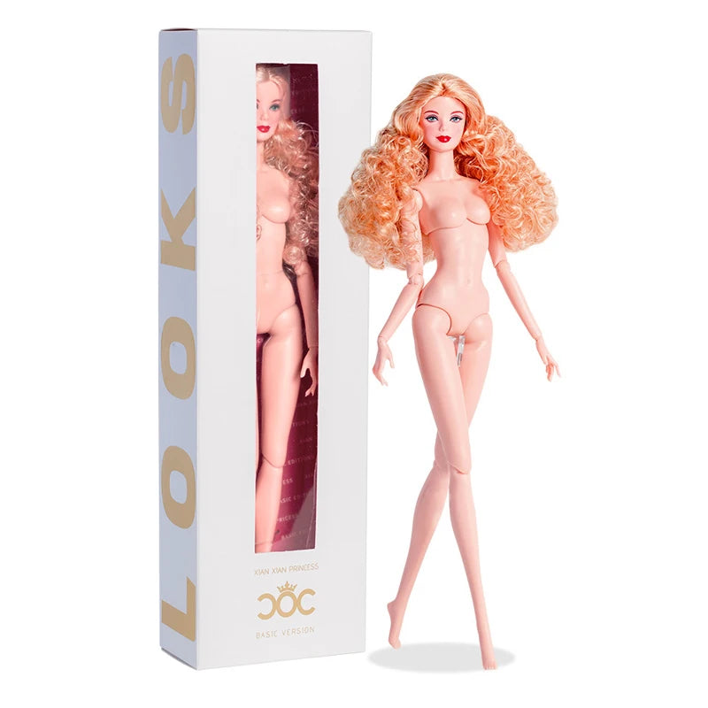 Afrikaanse Pop 32 cm – Supermodel Modepop met Krullend Haar