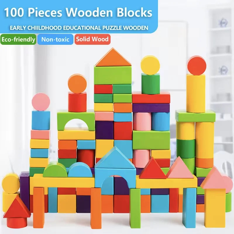 40-100 stks/Kleurrijke houten delen
