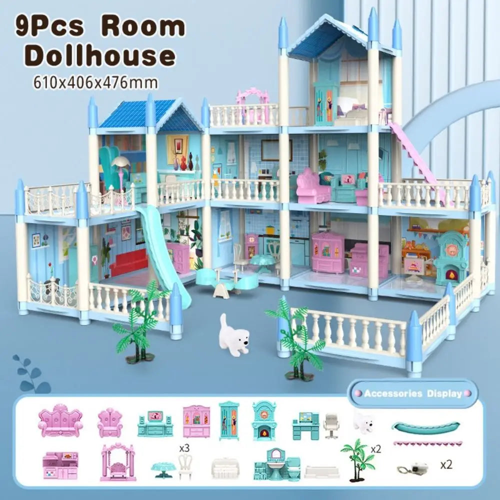 DIY 3D Poppenhuis Set – Cartoon Miniatuurhuis voor Kinderen 3+