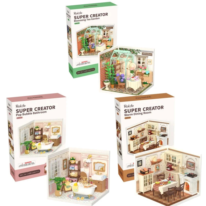 Robotime DIY Miniatuur Poppenhuiskit – Tuinhuis Bouwpakket 12+