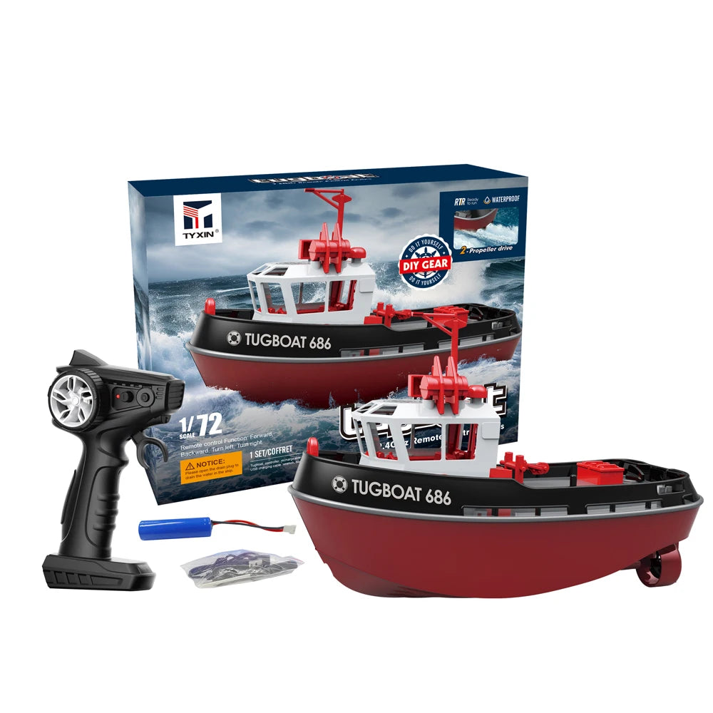 686 RC Sleepboot 1:72 – Draadloos bestuurbare boot met 2 motoren