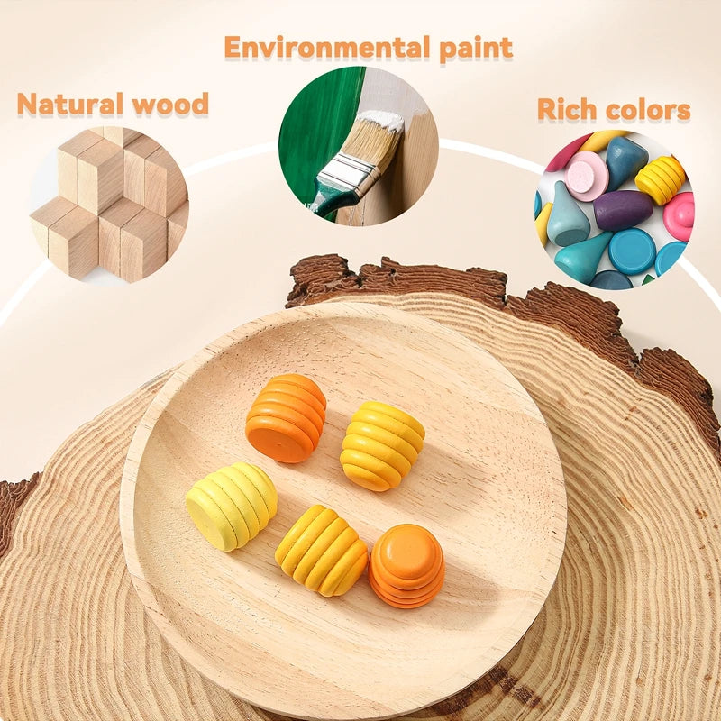 Montessori Houten Bouwblokken – Creatieve Losse Onderdelen (3+ jaar)