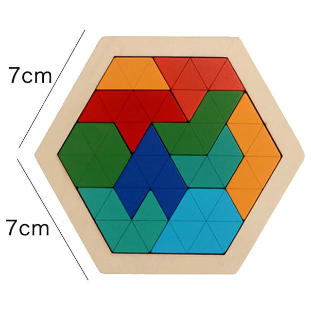 Montessori 3D Tangram – Houten Puzzel voor Kinderen van 3-6 Jaar