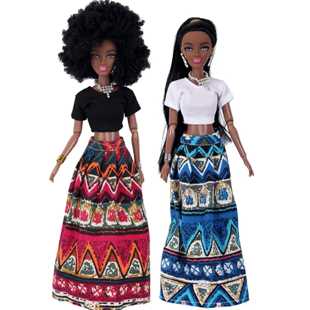 Afrikaanse Pop met Beweegbare Gewrichten – Flexibele Speelpop 30cm