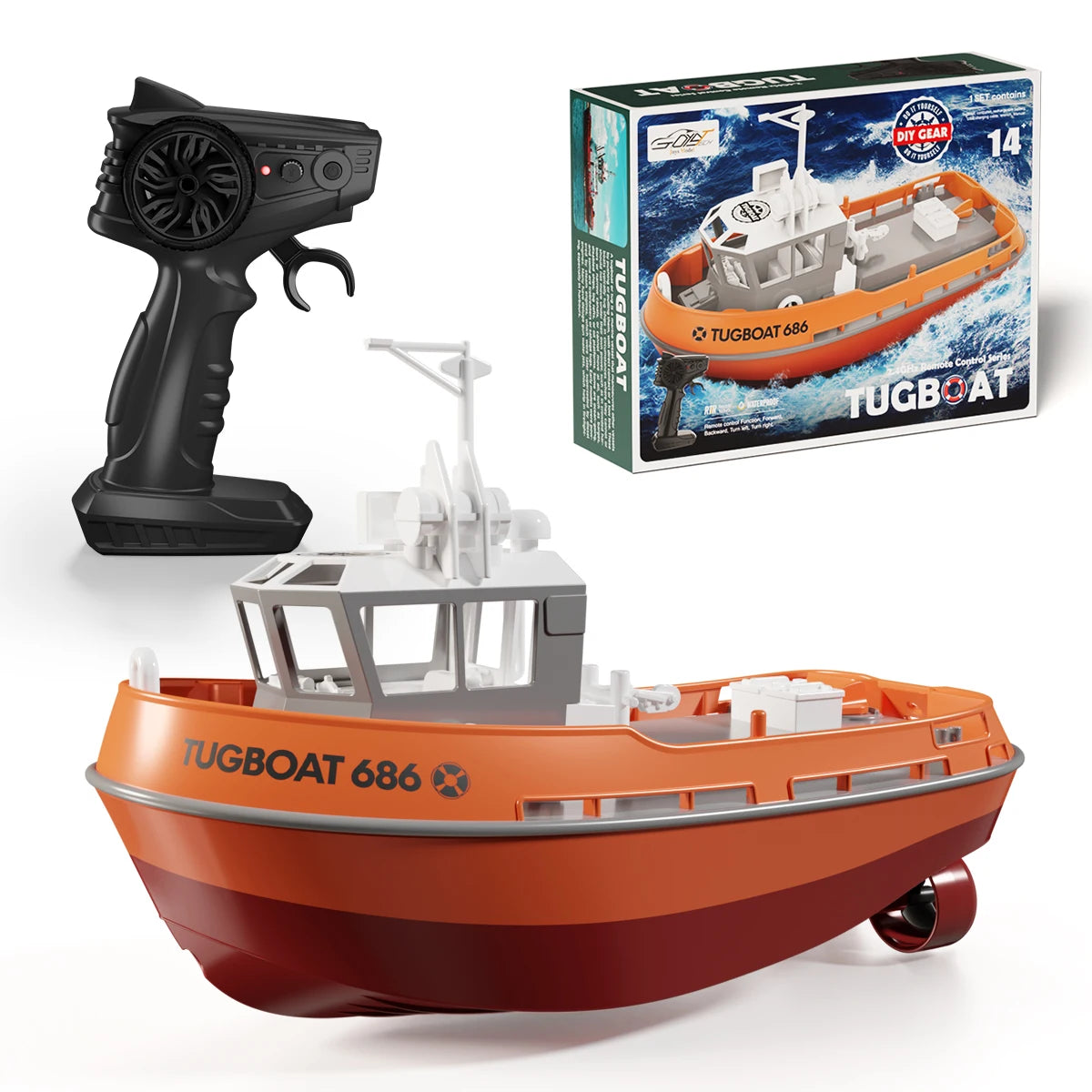 686 RC Sleepboot 1:72 – Draadloos bestuurbare boot met 2 motoren