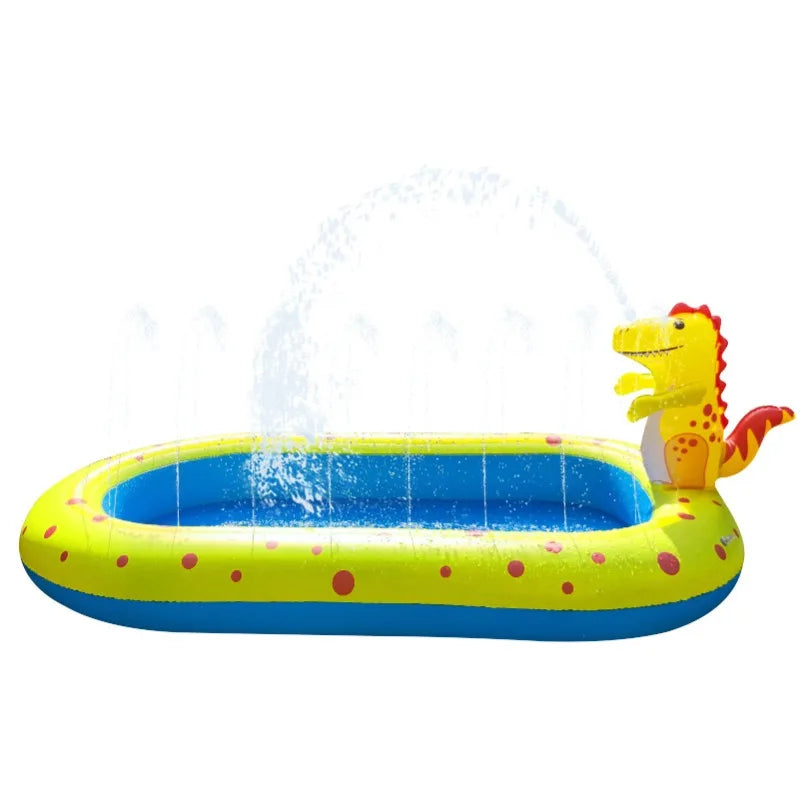 Opblaasbaar Dinosaurus Zwembad met Waterspray – PVC Kinderbad 3+