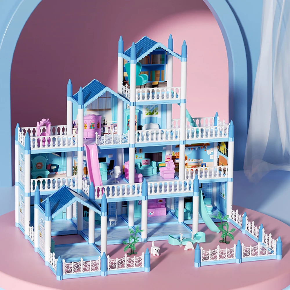 DIY 3D Poppenhuis Set – Cartoon Miniatuurhuis voor Kinderen 3+