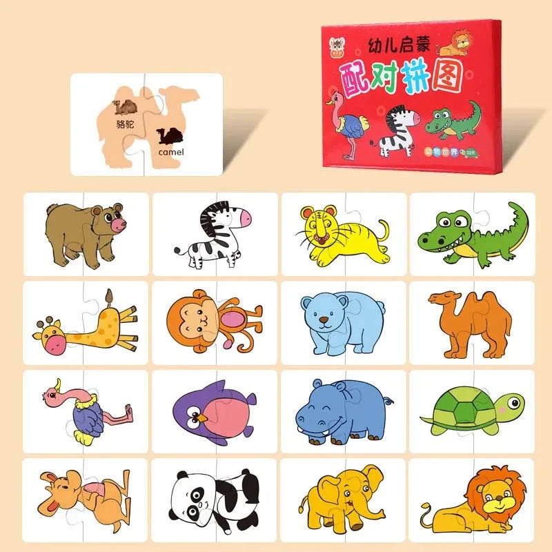 Dierenpuzzels voor Peuters – Montessori Speelgoed (1-2 jaar)