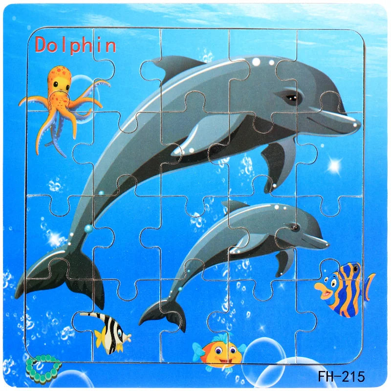 3D Houten Dierenpuzzel – 20 Stuks Cartoon Speelgoed (3-6 jaar)