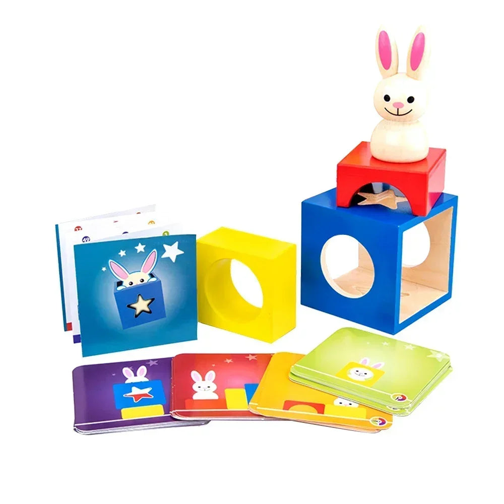 Houten Blokken Konijn – Rabbit Magic Box Educatief Speelgoed 0-6 Jaar