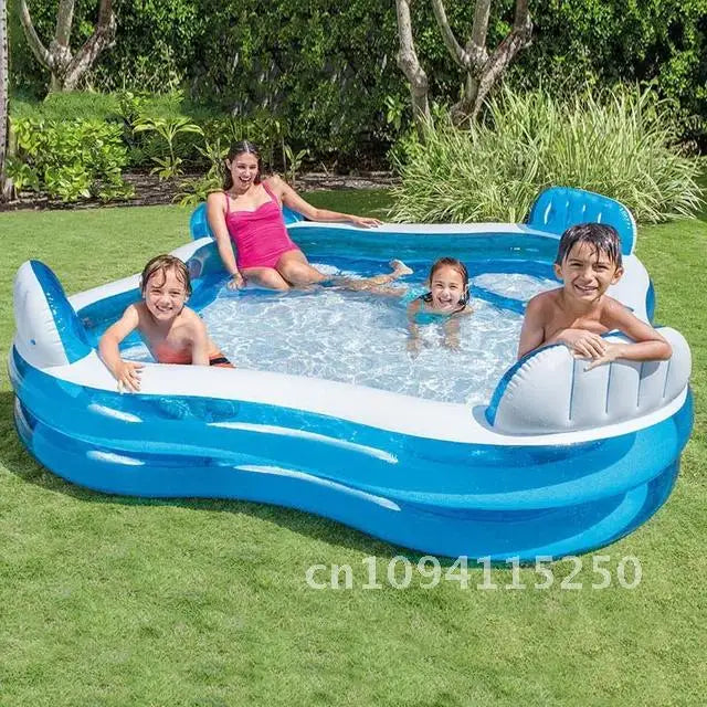 Opblaasbaar Kasteel Zwembad Kinderen – Met Glijbaan & Waterpret 3+