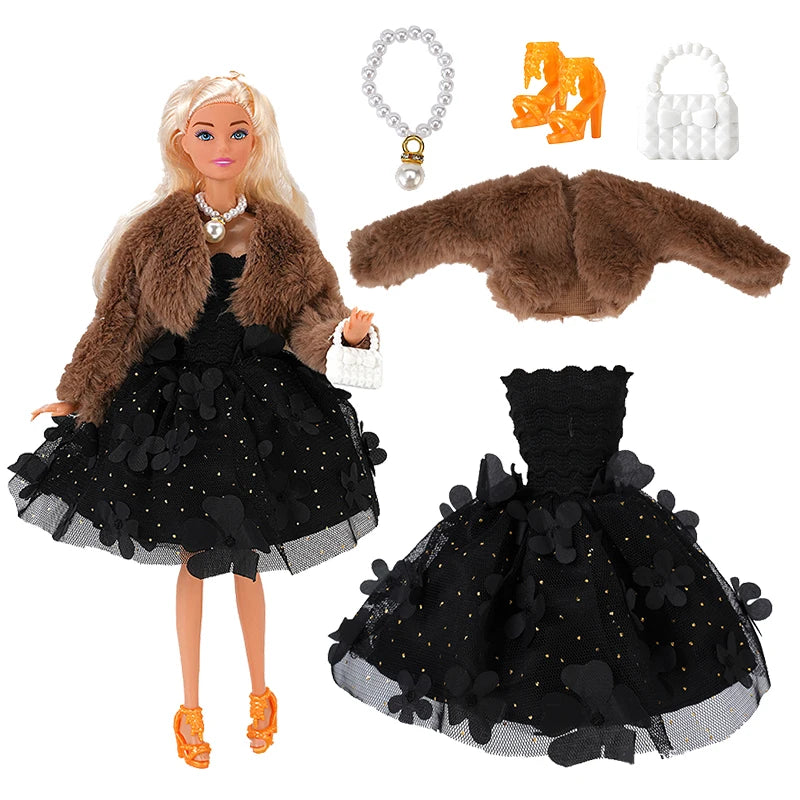 Poppenkleertjes 30 cm – Jurk & Jas Mode Outfit voor Poppen (3+)