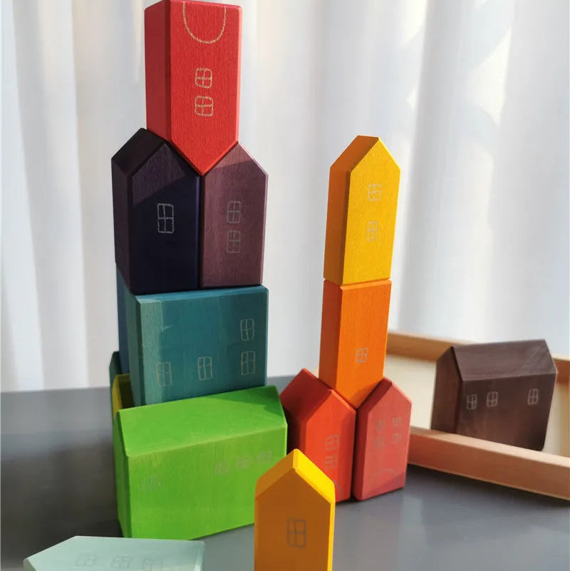 Montessori Houten Regenboog Stapelblokken – Duurzaam & Educatief