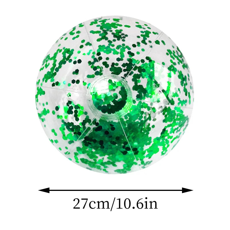 Jumbo Strandbal 16 Inch – Transparant met Glitters – Voor Kinderen