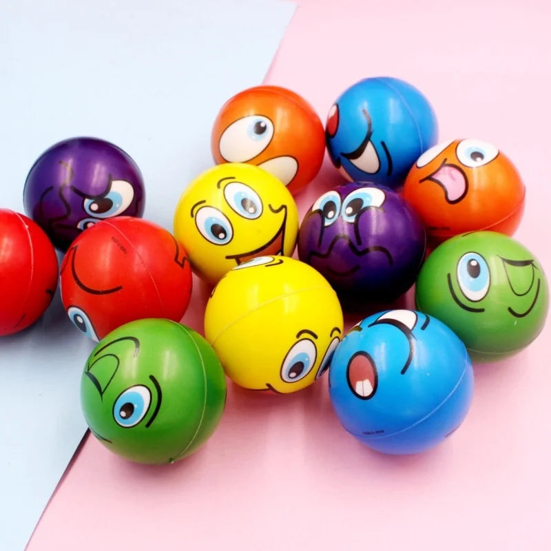 Set van 12 Anti-Stress Ballen met Lachgezicht – Voor Kinderen & School