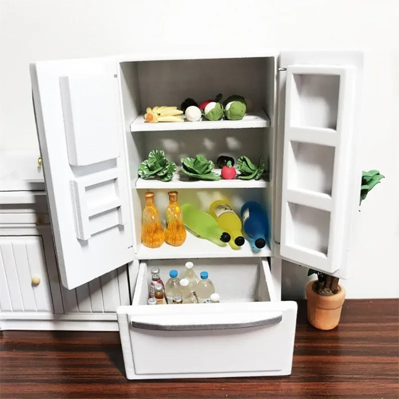 1/12 Miniatuur Keuken Poppenhuis – Witte Houten Keukenset