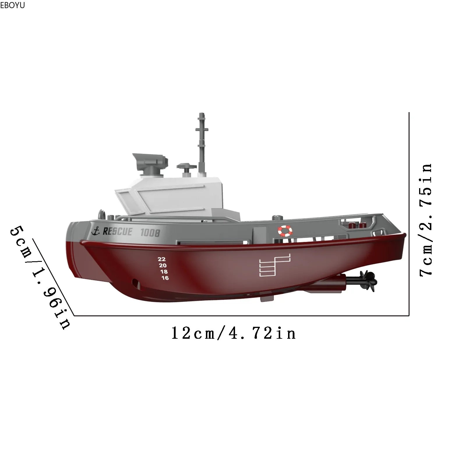 S820 RC Brandweerboot 2.4G – Waterstraal & 20 min Speeltijd