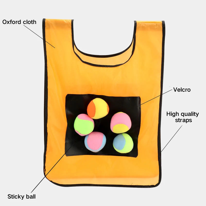 Sticky Jersey Vest voor Kinderen – Buitenspeelgoed met Klittenbandballen