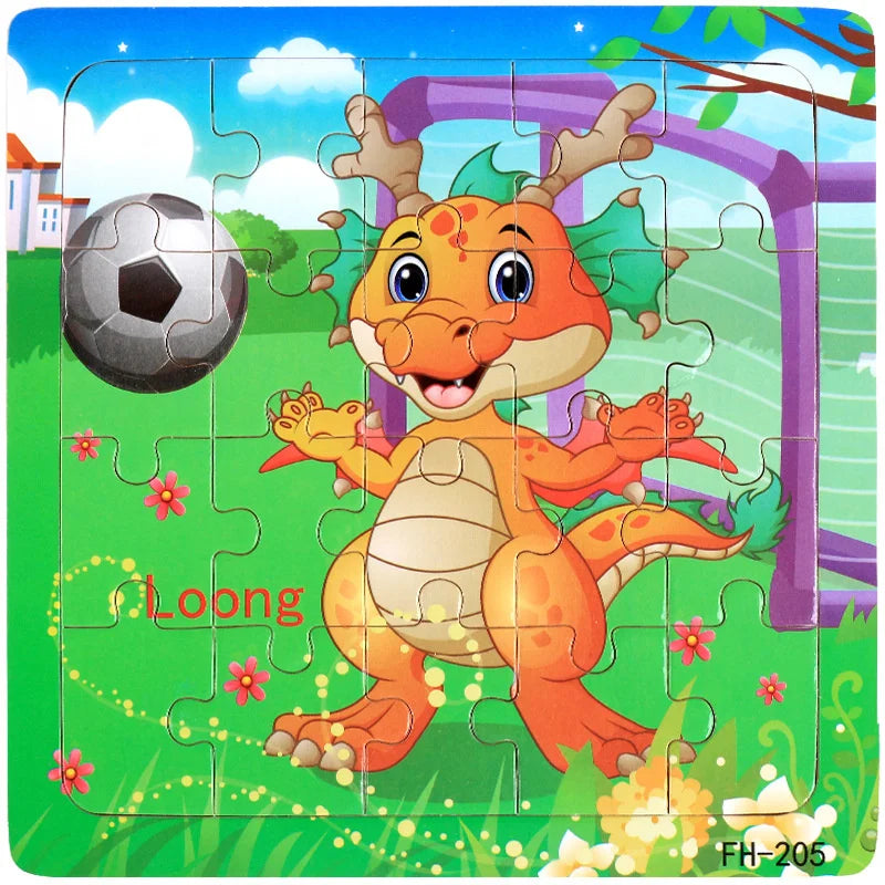 3D Houten Dierenpuzzel – 20 Stuks Cartoon Speelgoed (3-6 jaar)