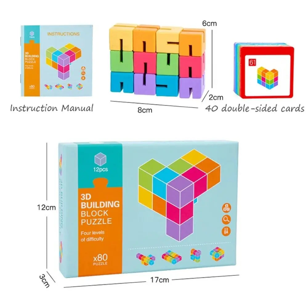 3D Houten Puzzel Blokken – Hersentraining Speelgoed Kinderen