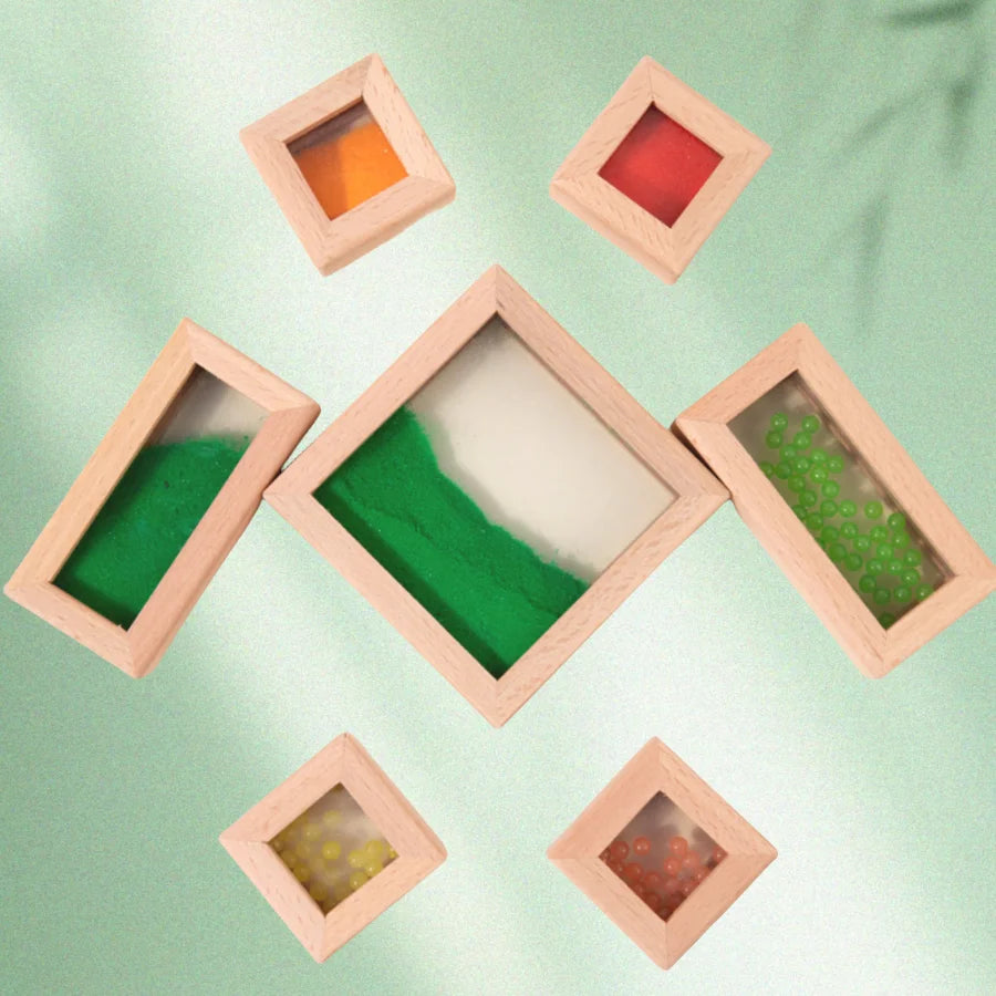 Regenboog Acryl Houten Bouwstenen – Montessori Speelgoed (0-3 jaar)