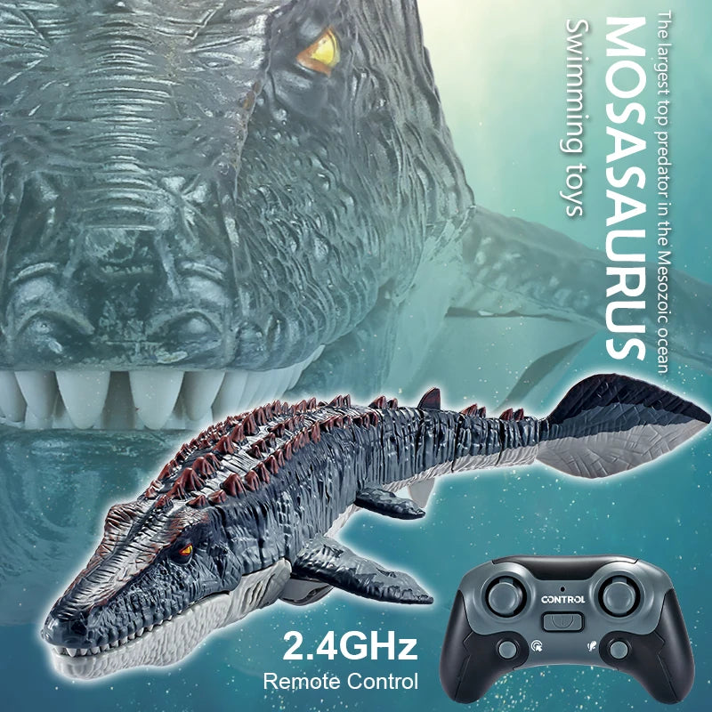 Bestuurbare Zwem-Dinosaurus – RC Mosasaurus met Waterspray
