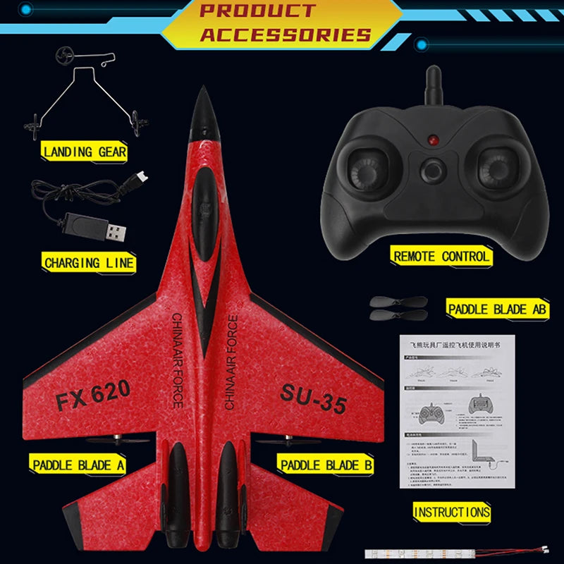 SU-35 RC Vliegtuig 2.4G – Bestuurbaar Schuimvliegtuig voor Kinderen