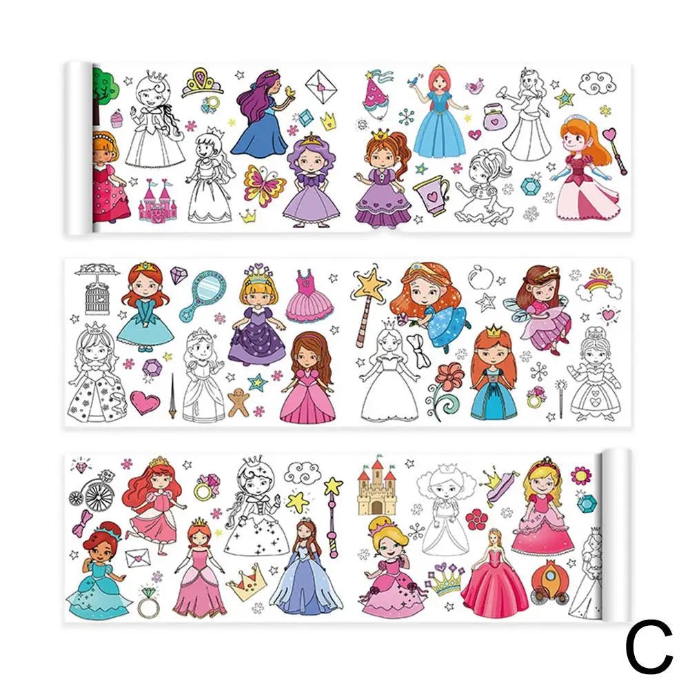Kindertekenrol Graffiti – 3m Kleurrol Met Stickers & Patronen (0-12)