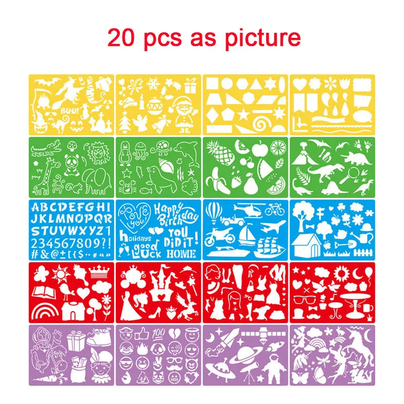 Tekenstencils Kinderen – 300+ Patronen Educatieve Tekenset 3+ Jaar