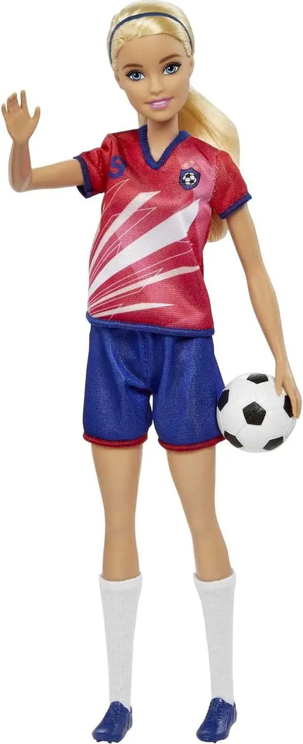 Barbie Voetbalster Pop – Sportieve Atleet met Outfit en Bal 30 cm