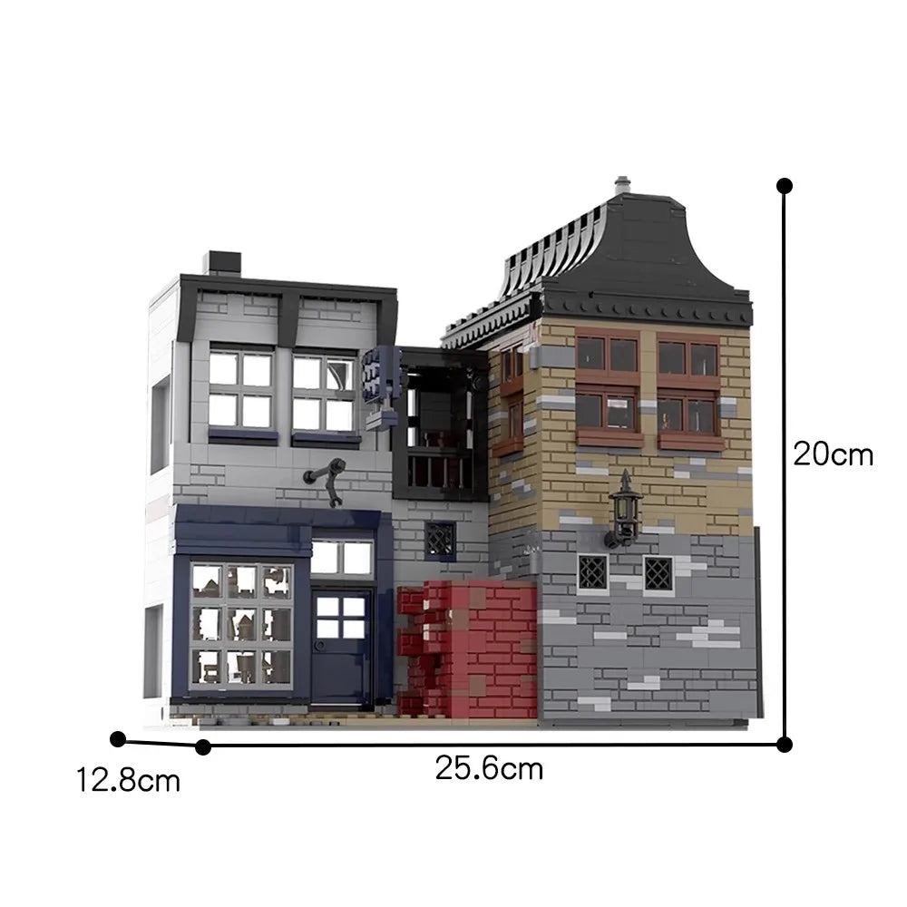 Diagon Alley Bouwset – Magisch Stadsgebouw Compatibel met LEGO