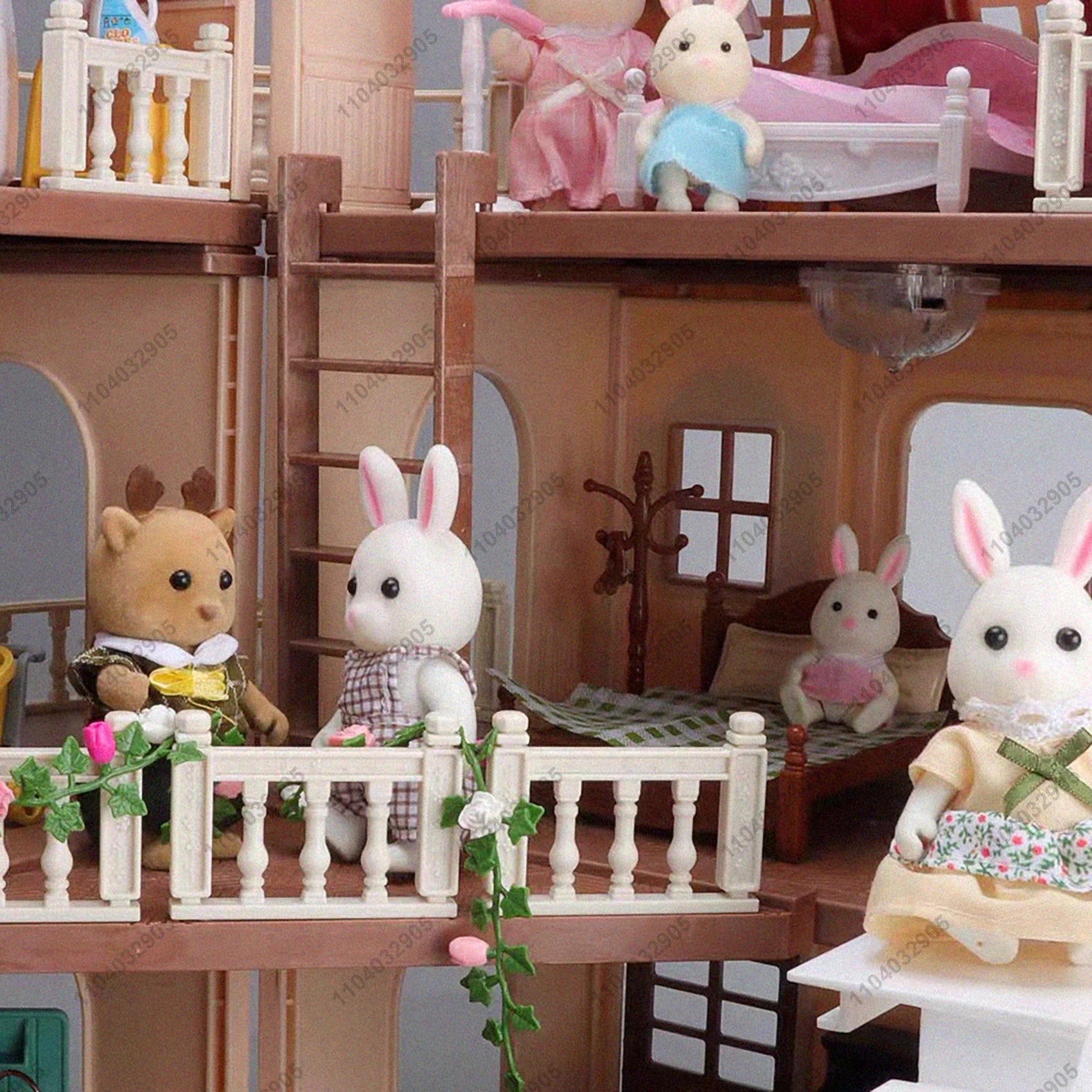 Miniatuur Dierenpoppenhuis – Bosfamilie Huis met Meubels & Dieren