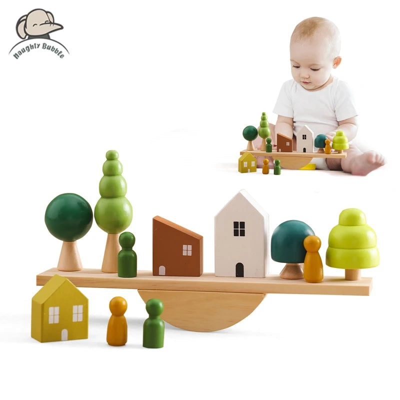 Montessori Zintuiglijk Stapelspeelgoed – Houten Baby Speelgoed (0-3 jaar)