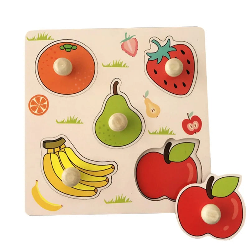 Montessori Houten Puzzel voor Baby’s – Peg Speelgoed (1-3 jaar)