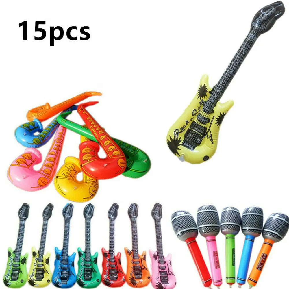15x Opblaasbare Muziekinstrumenten – Gitaren, Saxofoons & Meer