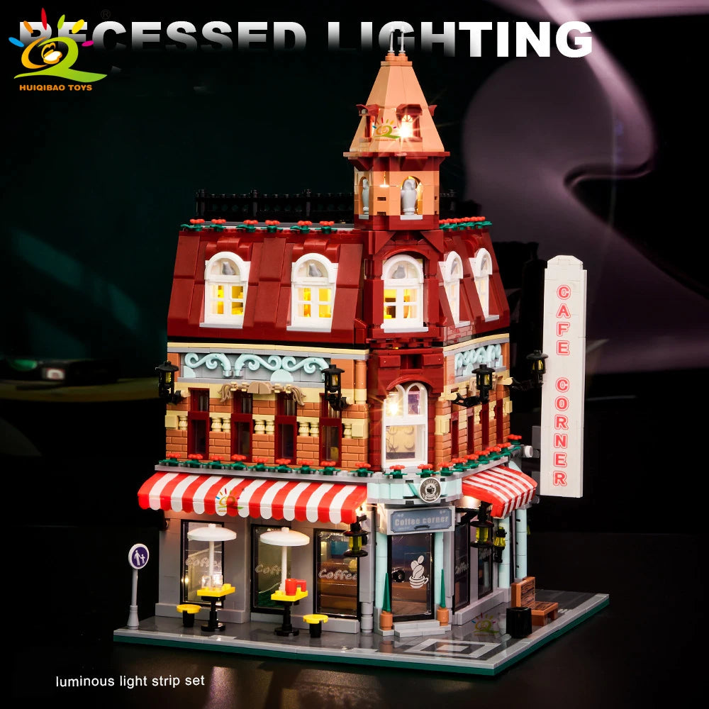 City Corner Coffee Bouwset – Mini Café Speelgoed | 14+ | MOC Style