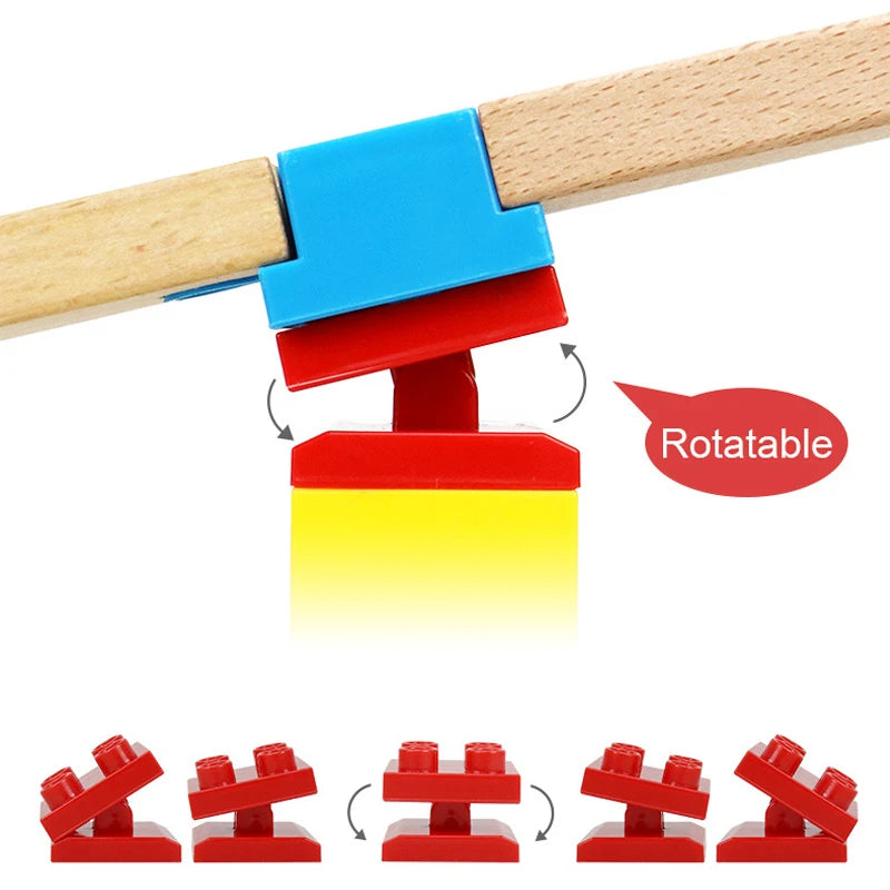 Universele Houten Treinrail Verbinders – Set van 5 of 10 Stuks