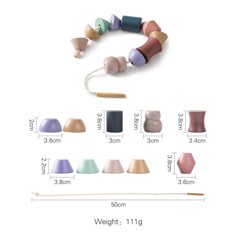 Houten Balance Board met Dieren & Rijgspel – Educatief Speelgoed