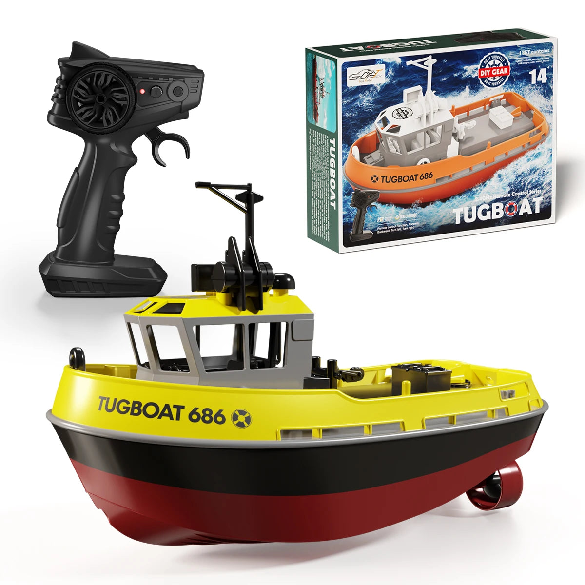 686 RC Sleepboot 1:72 – Draadloos bestuurbare boot met 2 motoren