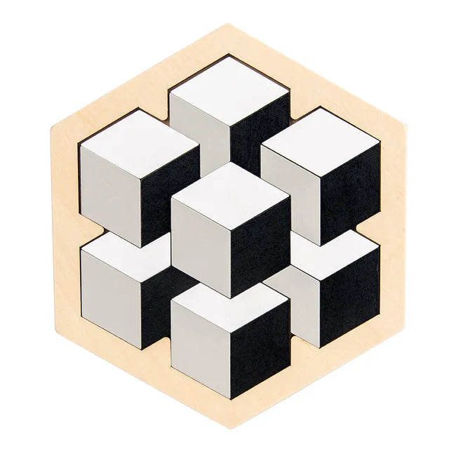 Montessori 3D Tangram – Houten Puzzel voor Kinderen van 3-6 Jaar