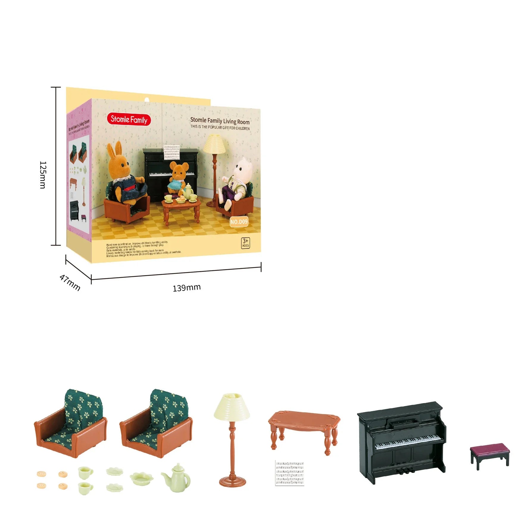 Miniatuur Dierenpoppenhuis – Bosfamilie Huis met Meubels & Dieren