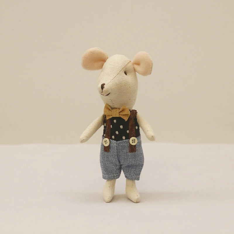 Schattige Knuffel Muis Familie – Pluche Poppen voor Poppenhuis 3+