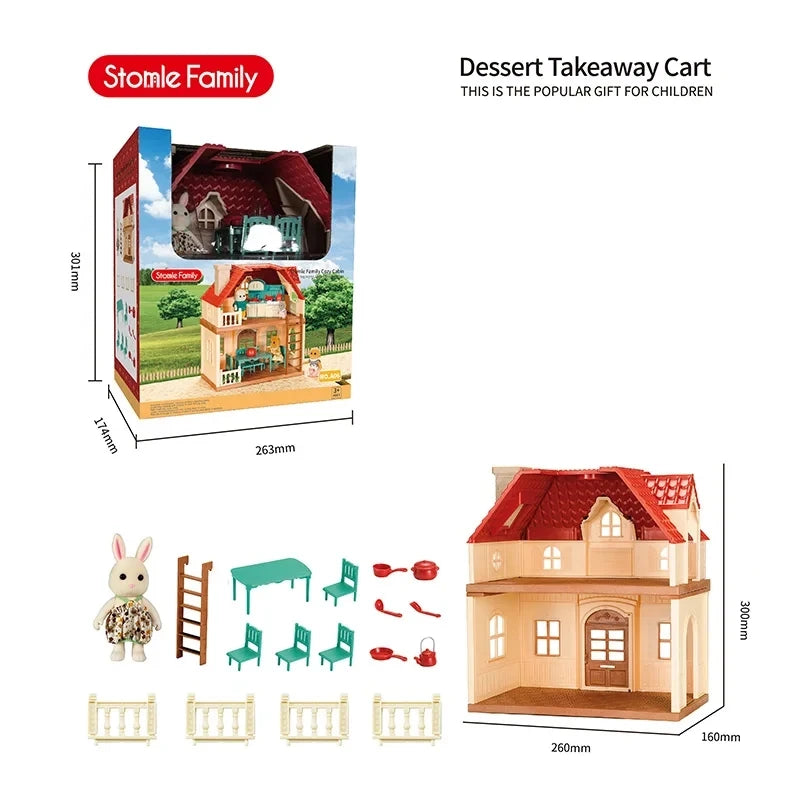 Bosfamilie Poppenhuis Keuken – 1:12 Miniatuurhuis met Meubels