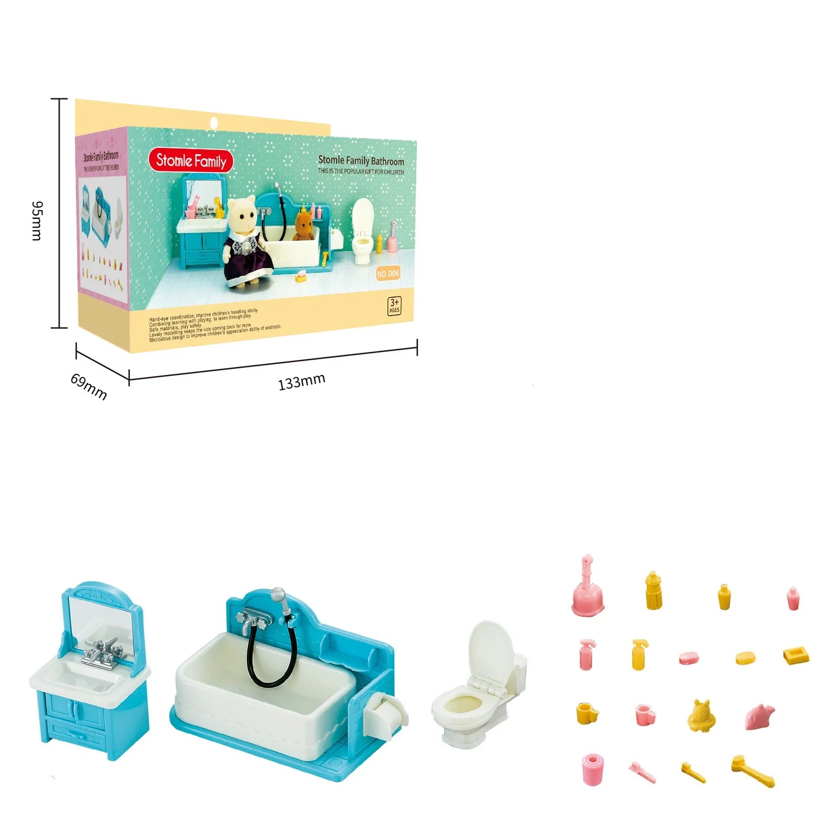 Miniatuur Dierenpoppenhuis – Bosfamilie Huis met Meubels & Dieren