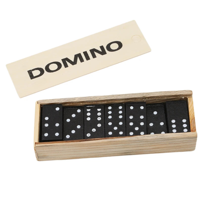 Houten Domino Blokkenset – Klassiek Strategiespel voor Gezin & Kids